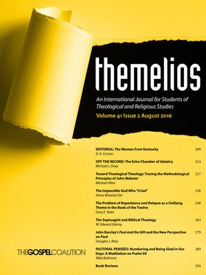 cover image of Themelios, Volume 41, Issue 2
